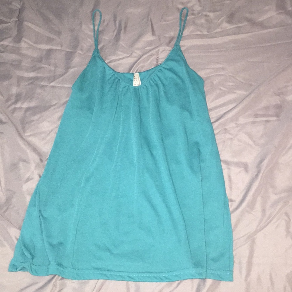 Teal Thin strap Tank Top